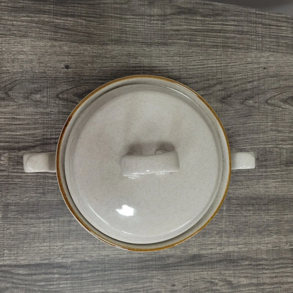 Hearthside‎ Classics Stoneware Soup Vegetable Dish with Lid Beige Japan Vintage